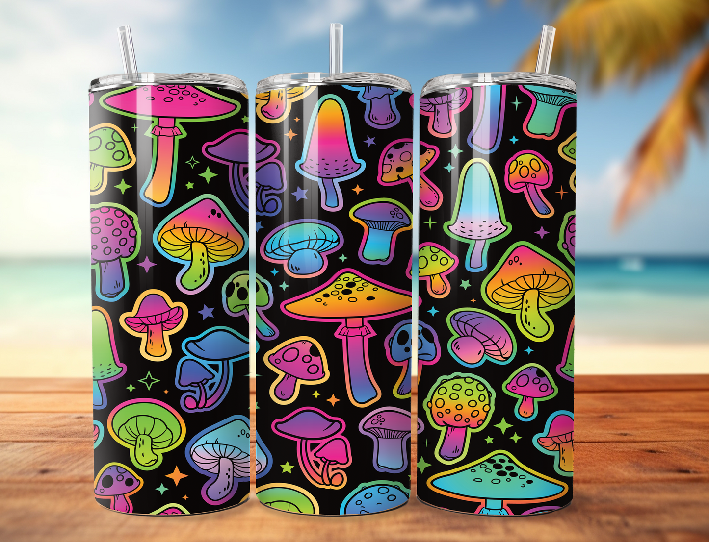 Colorful Mushrooms 20oz Tumbler