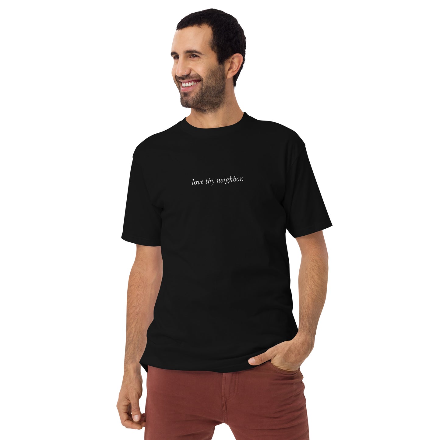 Men’s love thy neighbor tee